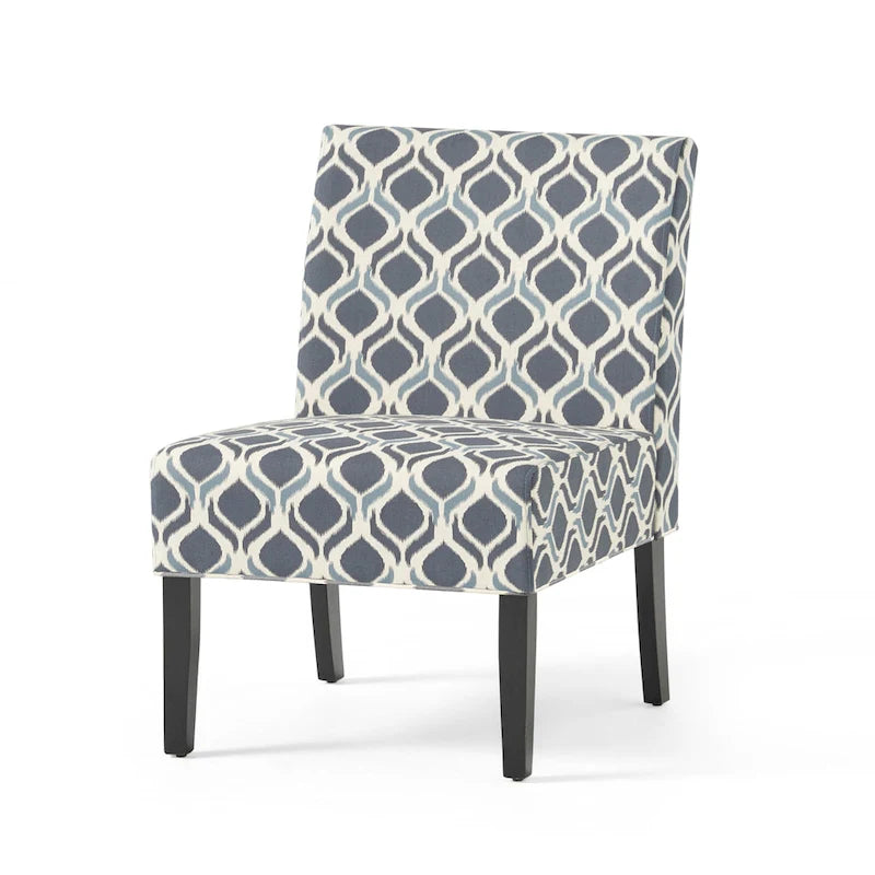 Sillón decorativo contemporáneo sin brazos tapizado con estructura de madera de caucho