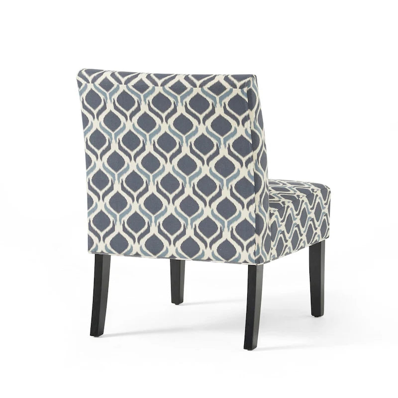 Sillón decorativo contemporáneo sin brazos tapizado con estructura de madera de caucho