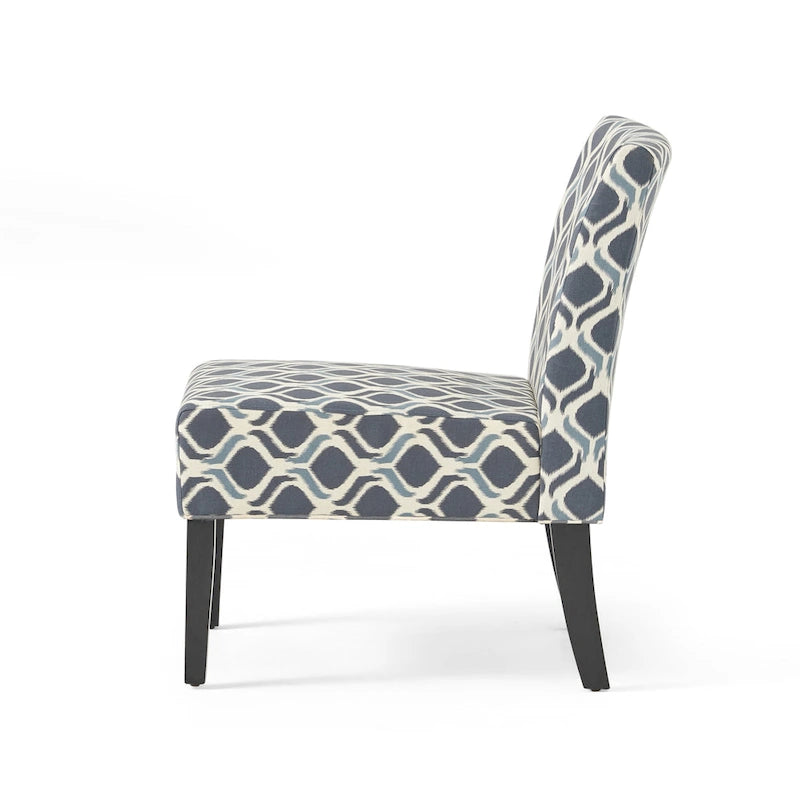 Sillón decorativo contemporáneo sin brazos tapizado con estructura de madera de caucho