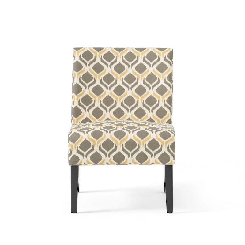 Sillón decorativo contemporáneo sin brazos tapizado con estructura de madera de caucho
