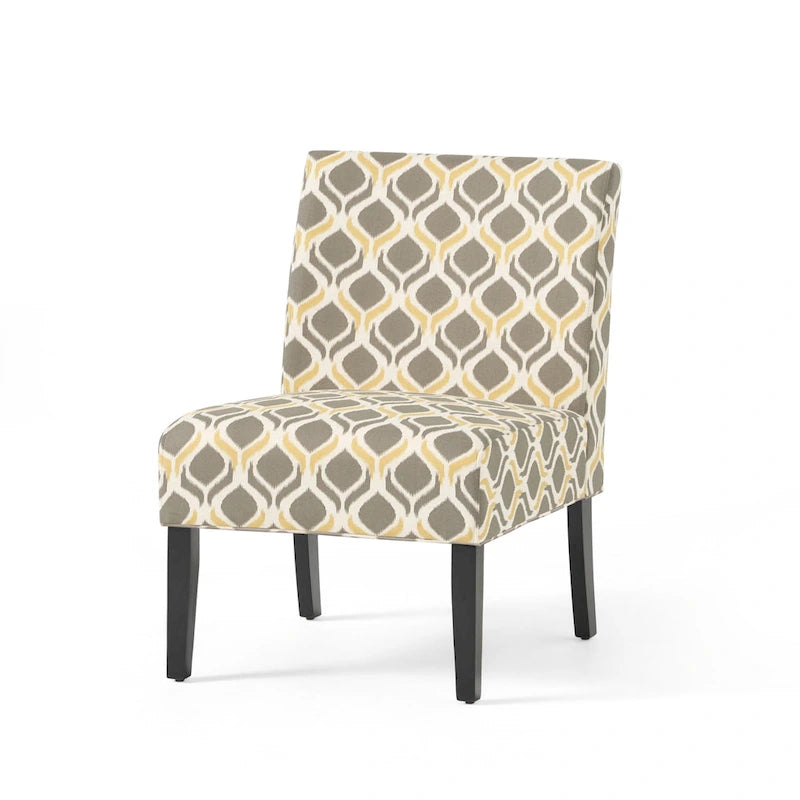 Sillón decorativo contemporáneo sin brazos tapizado con estructura de madera de caucho