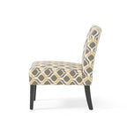 Sillón decorativo contemporáneo sin brazos tapizado con estructura de madera de caucho