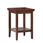 Mesa auxiliar tradicional de 3 niveles con estante y bordes elevados