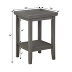 Mesa auxiliar tradicional de 3 niveles con estante y bordes elevados
