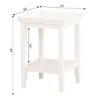 Mesa auxiliar tradicional de 3 niveles con estante y bordes elevados