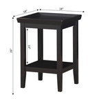 Mesa auxiliar tradicional de 3 niveles con estante y bordes elevados