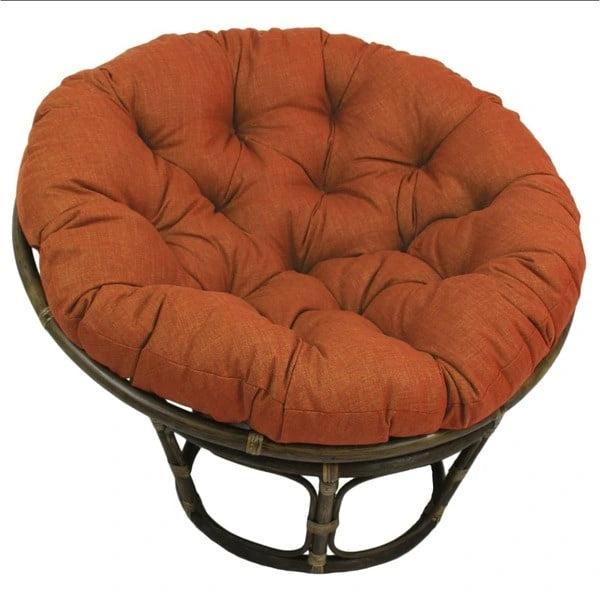 Sillón Papasan de ratán de 42" con cojín capitonado para todo tipo de clima