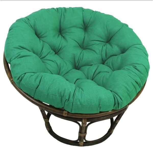 Sillón Papasan de ratán de 42" con cojín capitonado para todo tipo de clima