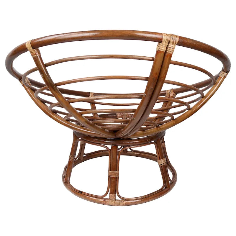 Sillón Papasan de ratán de 42" con cojín capitonado para todo tipo de clima