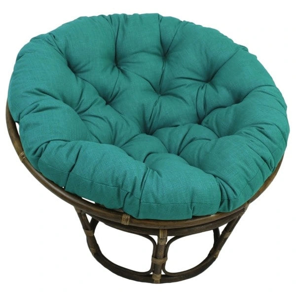 Sillón Papasan de ratán de 42" con cojín capitonado para todo tipo de clima