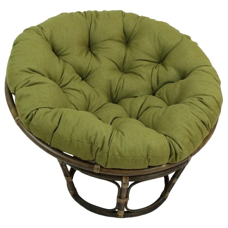 Sillón Papasan de ratán de 42" con cojín capitonado para todo tipo de clima