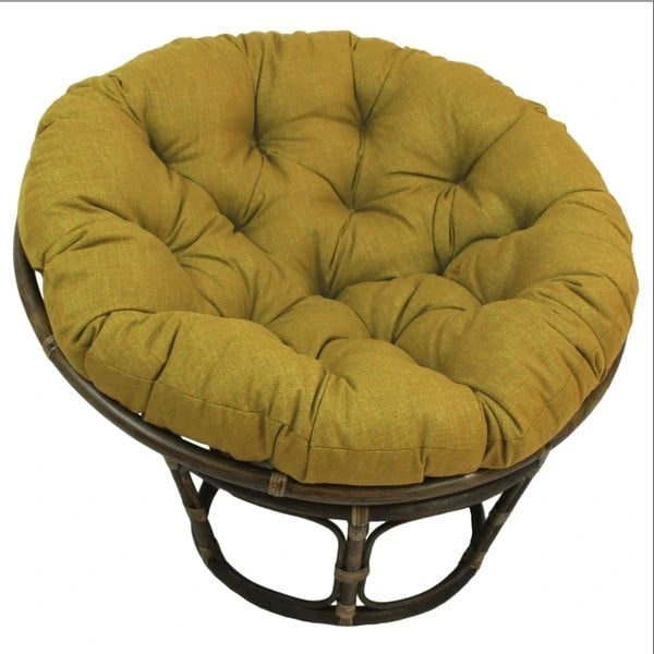 Sillón Papasan de ratán de 42" con cojín capitonado para todo tipo de clima