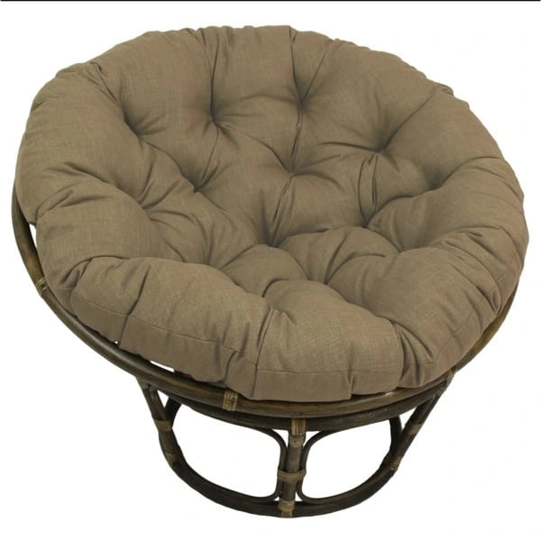 Sillón Papasan de ratán de 42" con cojín capitonado para todo tipo de clima