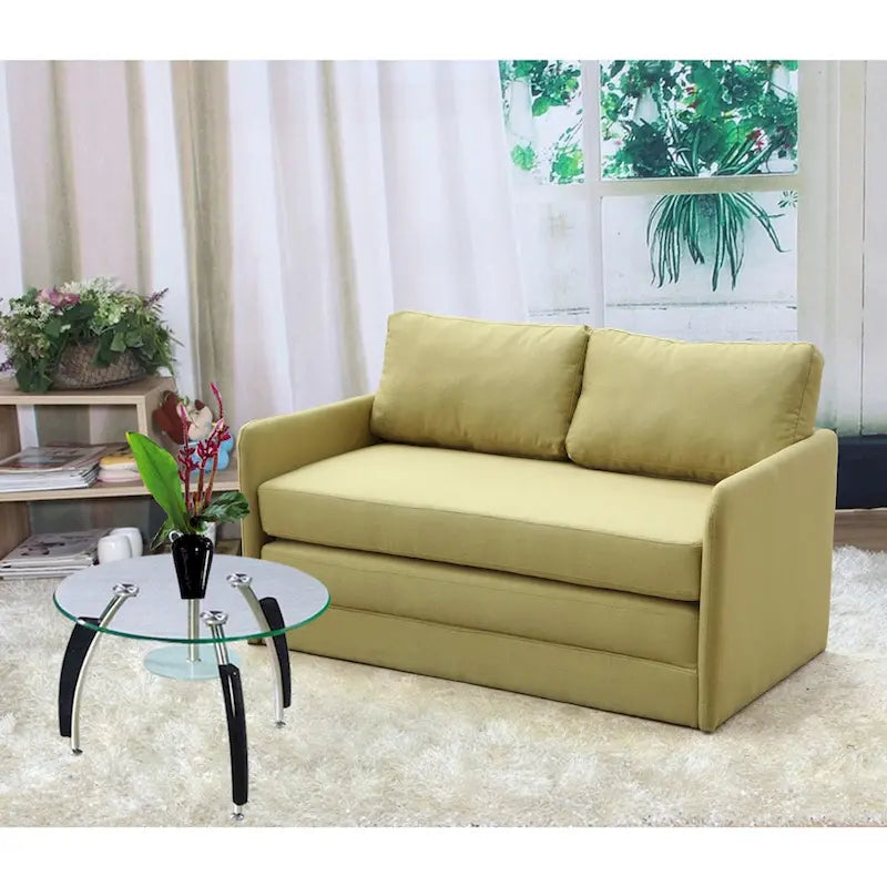Sofá cama de dos plazas de tela con espuma reversible – 3 colores