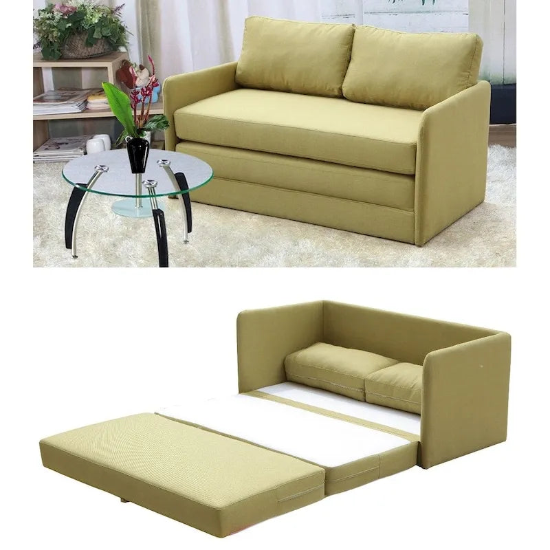 Sofá cama de dos plazas de tela con espuma reversible – 3 colores