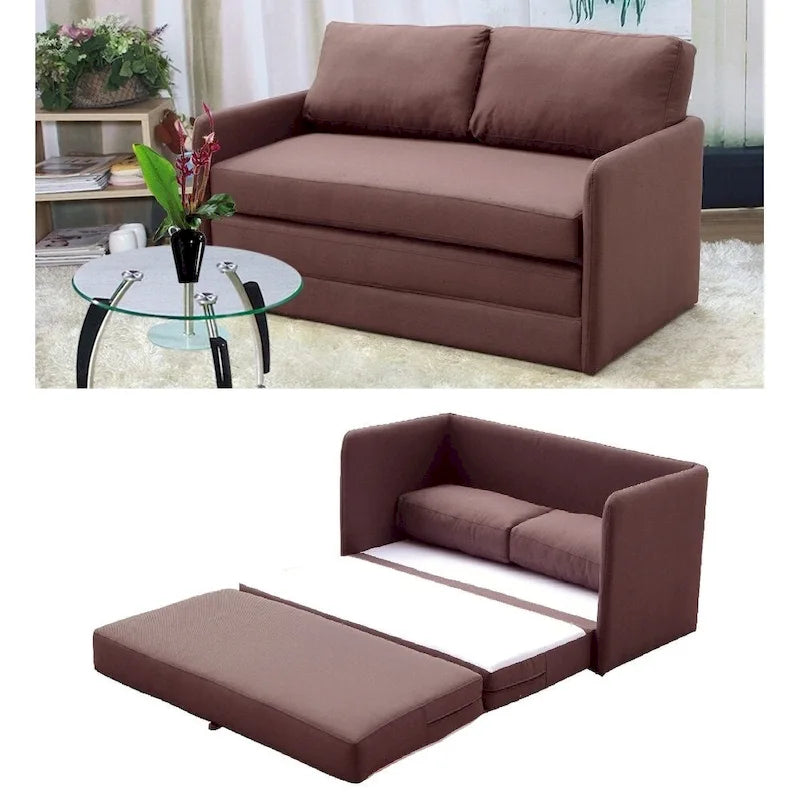 Sofá cama de dos plazas de tela con espuma reversible – 3 colores