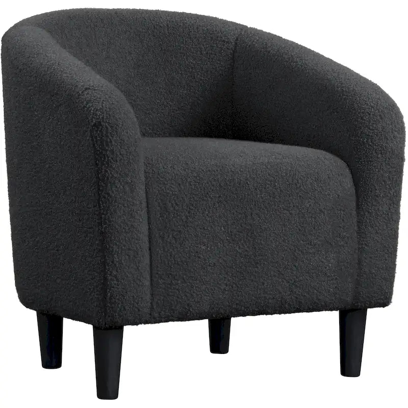Sillón club tapizado con respaldo curvo para sala de estar