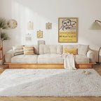 Sofá moderno tapizado en pana con estructura de madera maciza – Beige