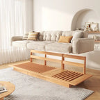 Sofá moderno tapizado en pana con estructura de madera maciza – Beige