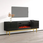 Soporte para TV con chimenea eléctrica, llama ajustable y control remoto