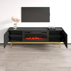 Soporte para TV con chimenea eléctrica, llama ajustable y control remoto