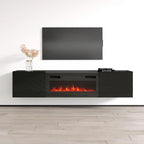 Soporte para TV con chimenea eléctrica, llama ajustable y control remoto