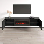 Soporte para TV con chimenea eléctrica, llama ajustable y control remoto