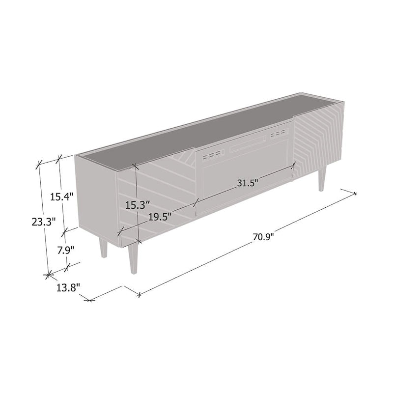 Soporte para TV con chimenea eléctrica, llama ajustable y control remoto