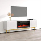 Soporte para TV con chimenea eléctrica, llama ajustable y control remoto