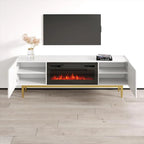 Soporte para TV con chimenea eléctrica, llama ajustable y control remoto