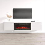 Soporte para TV con chimenea eléctrica, llama ajustable y control remoto