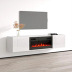 Soporte para TV con chimenea eléctrica, llama ajustable y control remoto