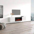Soporte para TV con chimenea eléctrica, llama ajustable y control remoto