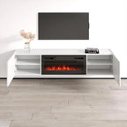 Soporte para TV con chimenea eléctrica, llama ajustable y control remoto