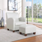 Sillón Aiden con otomana y patas color espresso