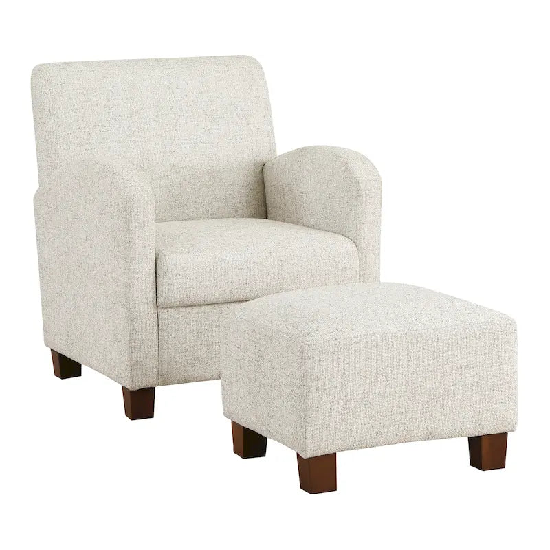 Sillón Aiden con otomana y patas color espresso