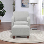 Sillón Aiden con otomana y patas color espresso