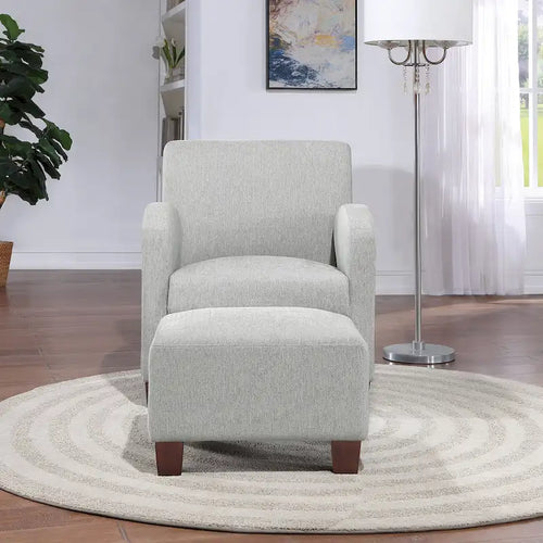 Sillón Aiden con otomana y patas color espresso