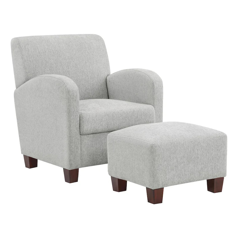 Sillón Aiden con otomana y patas color espresso