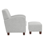 Sillón Aiden con otomana y patas color espresso
