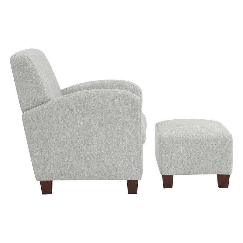 Sillón Aiden con otomana y patas color espresso