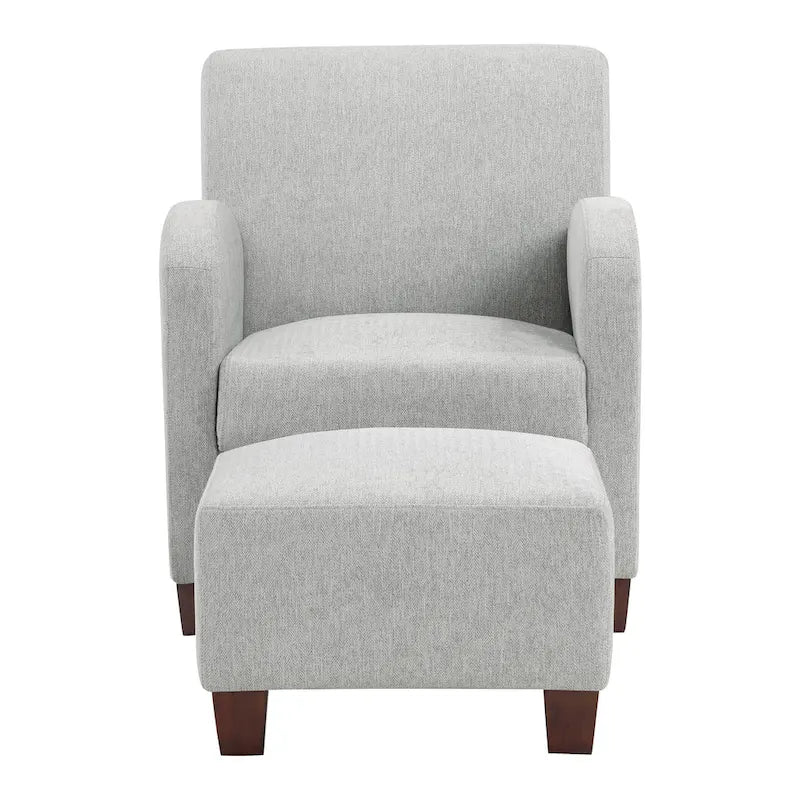 Sillón Aiden con otomana y patas color espresso