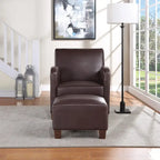 Sillón Aiden con otomana y patas color espresso