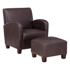 Sillón Aiden con otomana y patas color espresso