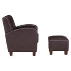 Sillón Aiden con otomana y patas color espresso