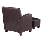 Sillón Aiden con otomana y patas color espresso