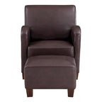 Sillón Aiden con otomana y patas color espresso