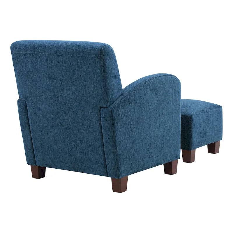 Sillón Aiden con otomana y patas color espresso