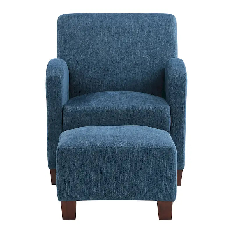Sillón Aiden con otomana y patas color espresso