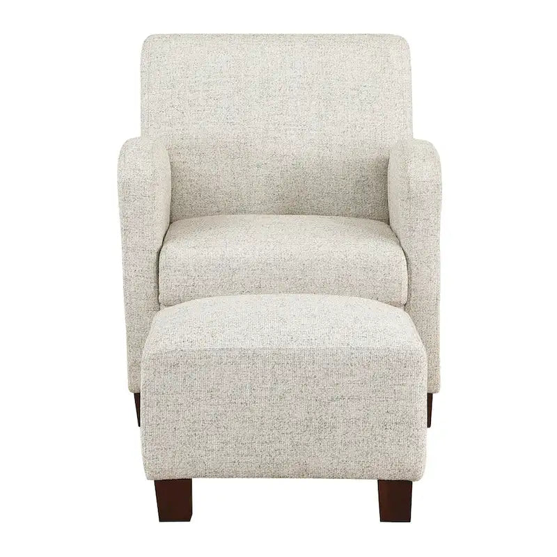 Sillón Aiden con otomana y patas color espresso